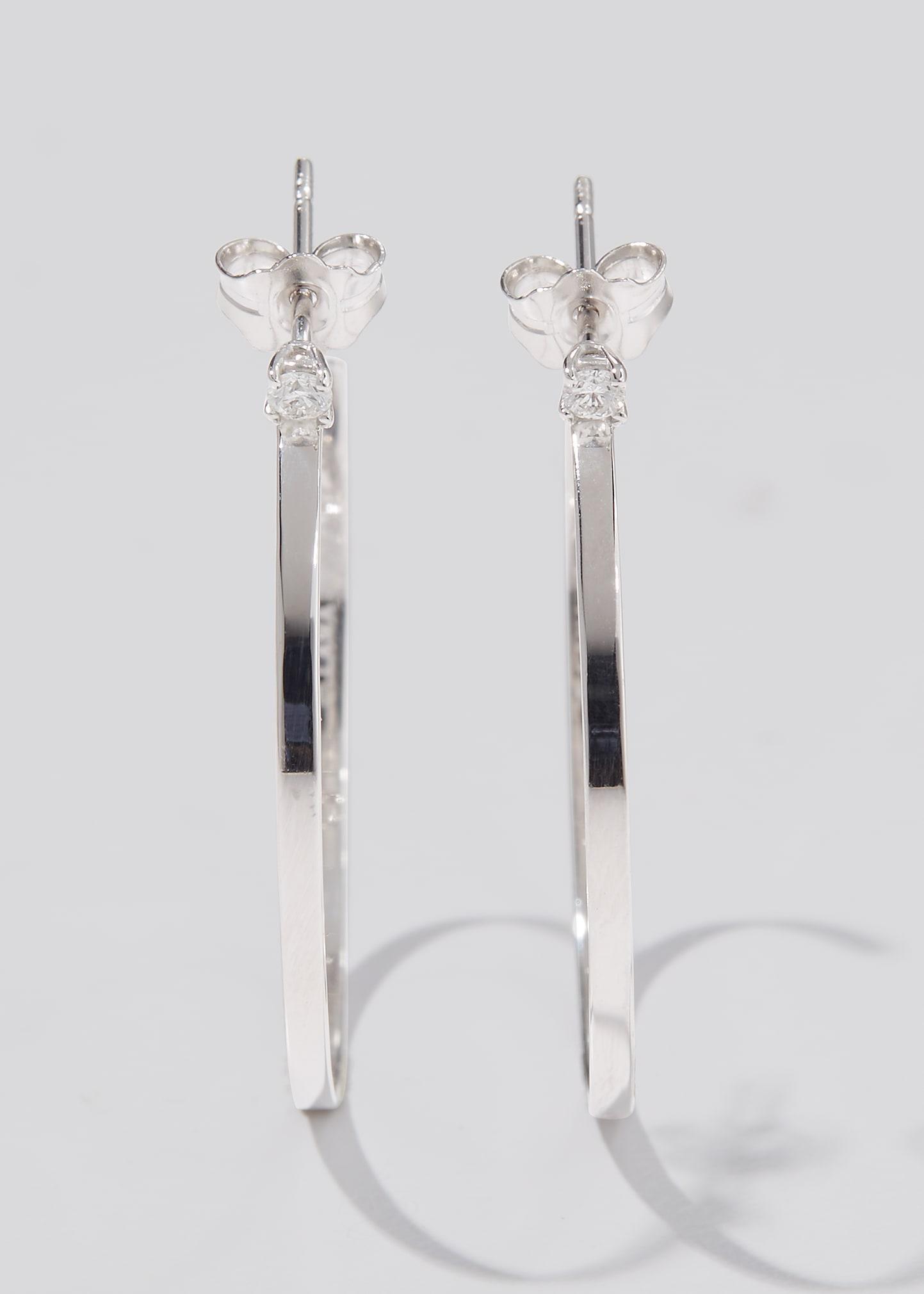 14k Diamond Sunrise Hoop Earrings Product Image