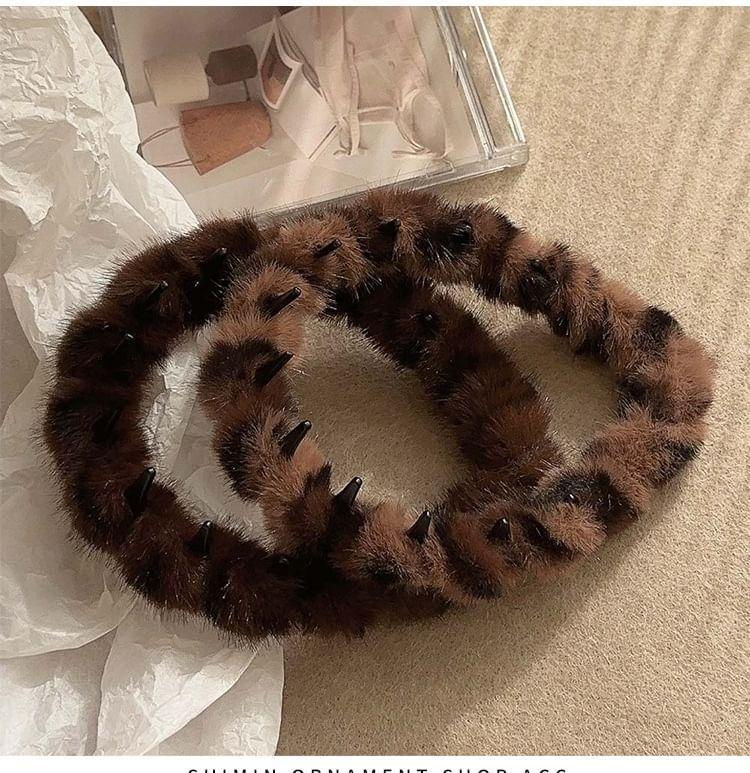 Leopard Print Fluffy Headband Product Image