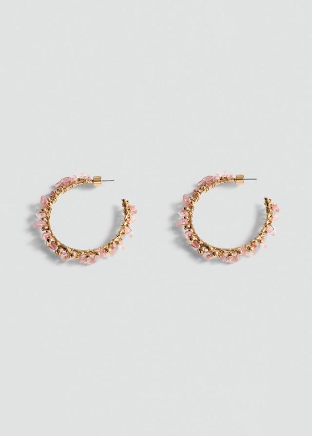 MANGO - Bead hoop earrings - One size - Women Product Image