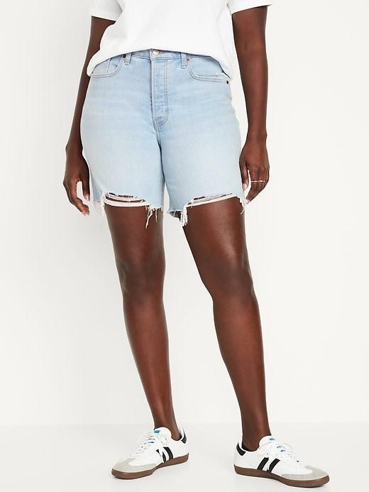 High-Waisted OG Button-Fly Jean Shorts -- 7-inch inseam Product Image