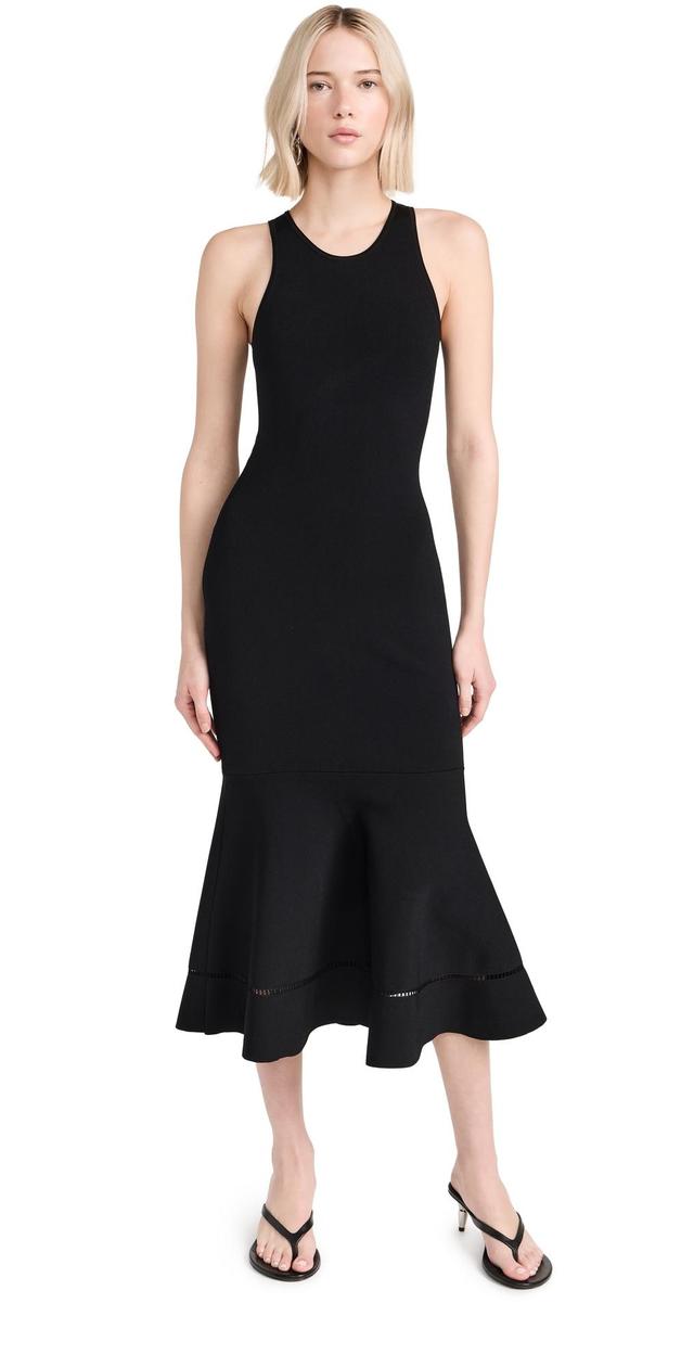 Women's Sleeveless Fit-and-flare Midi-dress In Black Product Image