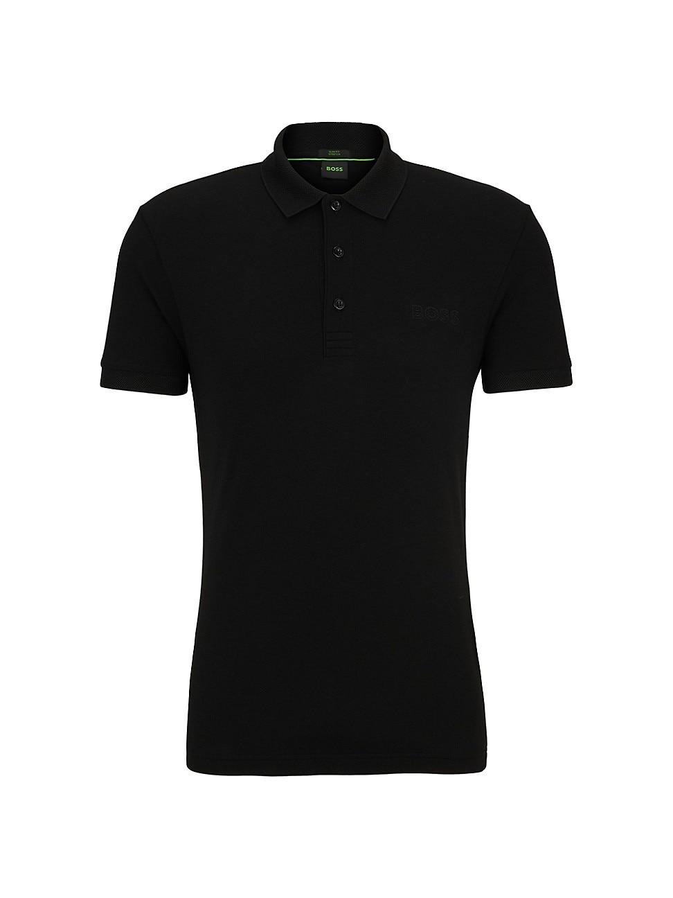 Mens Slim Fit Polo Shirt with Mesh Logo Product Image