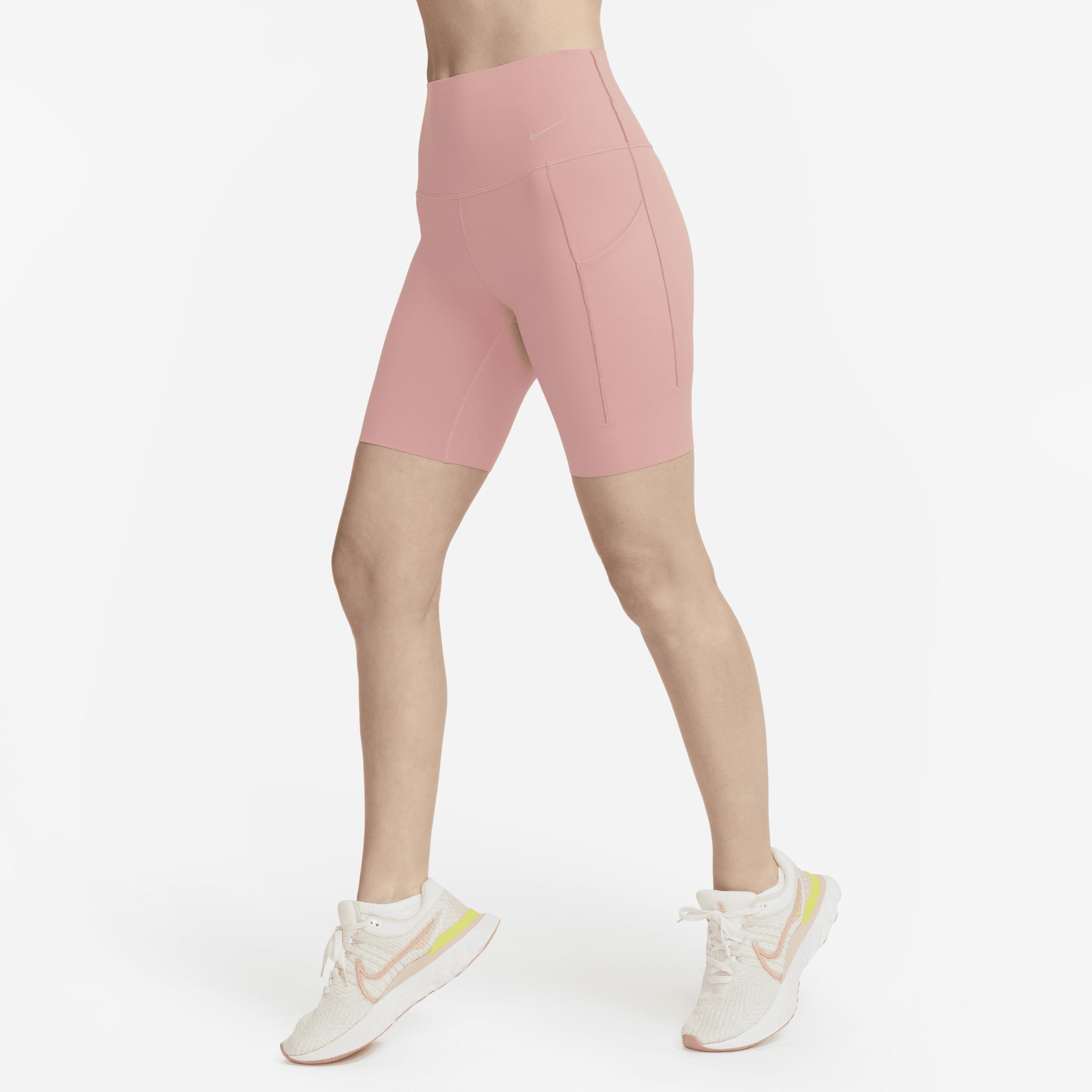 Nike Women's Universa Medium-Support High-Waisted 8" Biker Shorts with Pockets Product Image