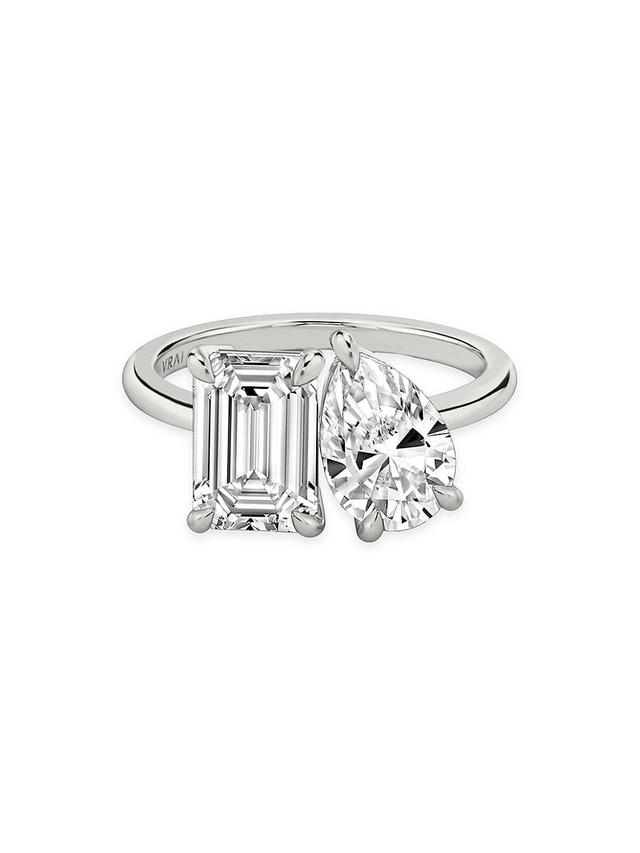 Womens Statement Rings The Toi Et Moi 18K White Gold & 3.50 TCW Lab-Grown Diamond Engagement Ring Product Image