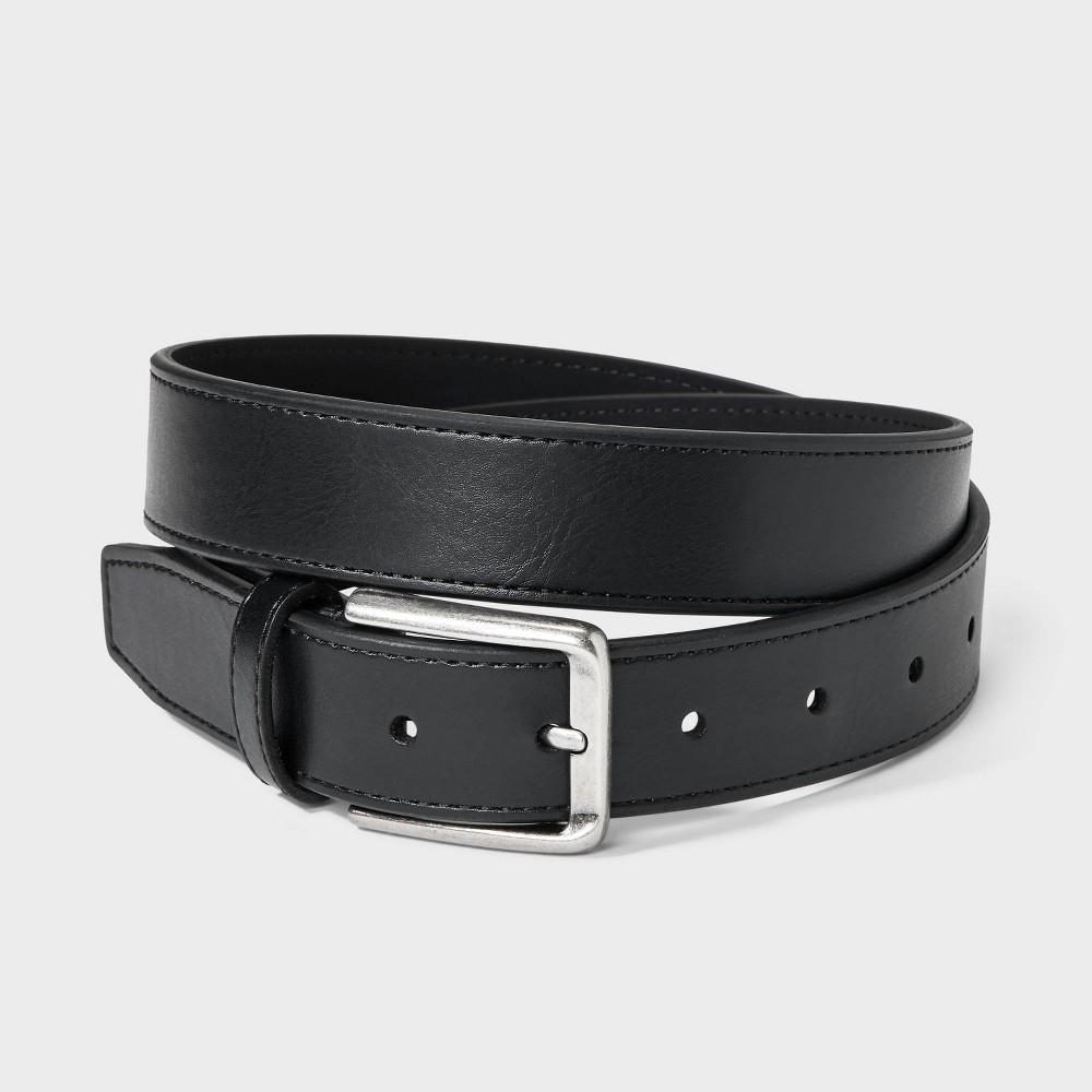 Mens Stitched Edge Dress Belt - Goodfellow & Co Black L Product Image