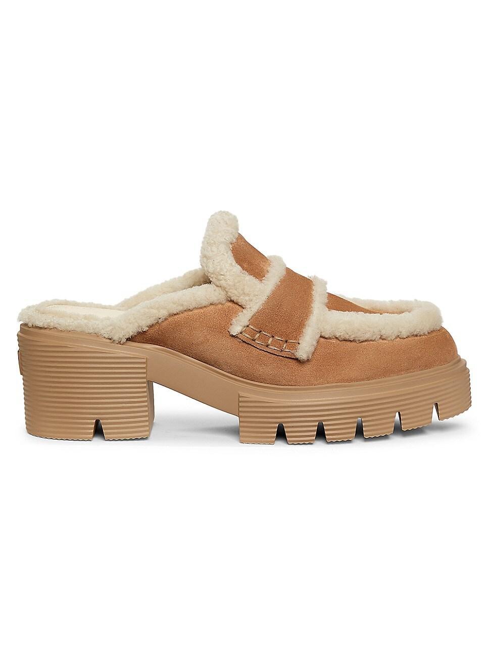 Womens Lennox Shearling Suede Mules Product Image