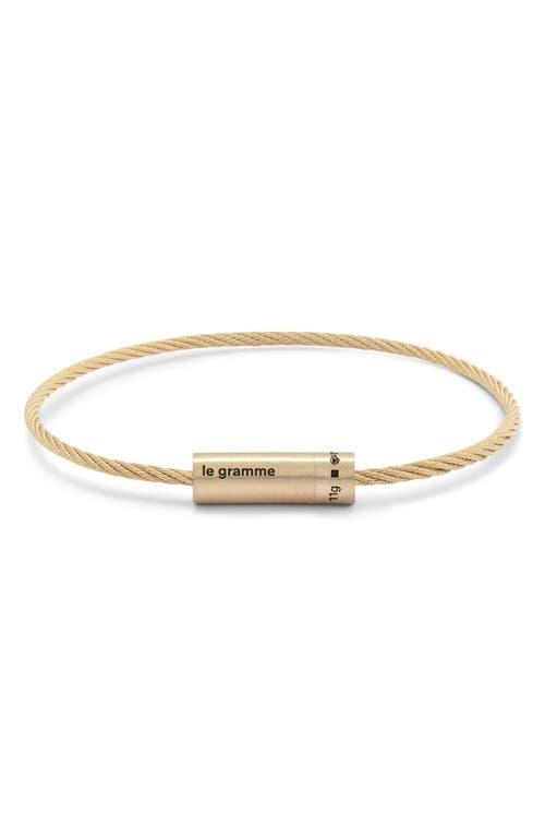 le gramme Mens 11G Brushed 18K Gold Cable Bracelet Product Image