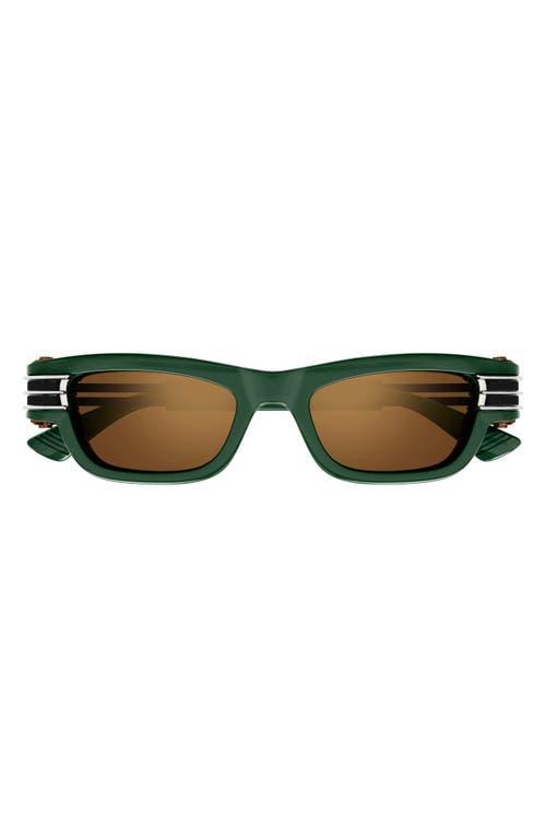 BOTTEGA VENETA Bolt Squared Sunglasses In Green/copper Product Image