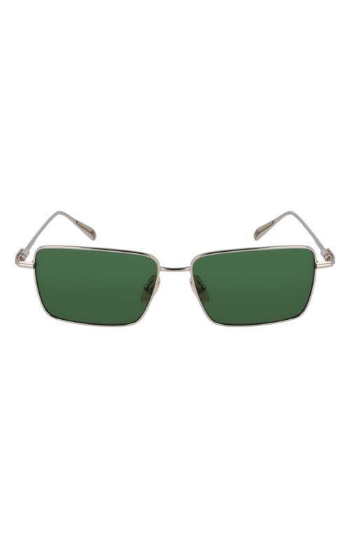 Ferragamo Prisma Rectangular Metal Sunglasses, 57mm Product Image