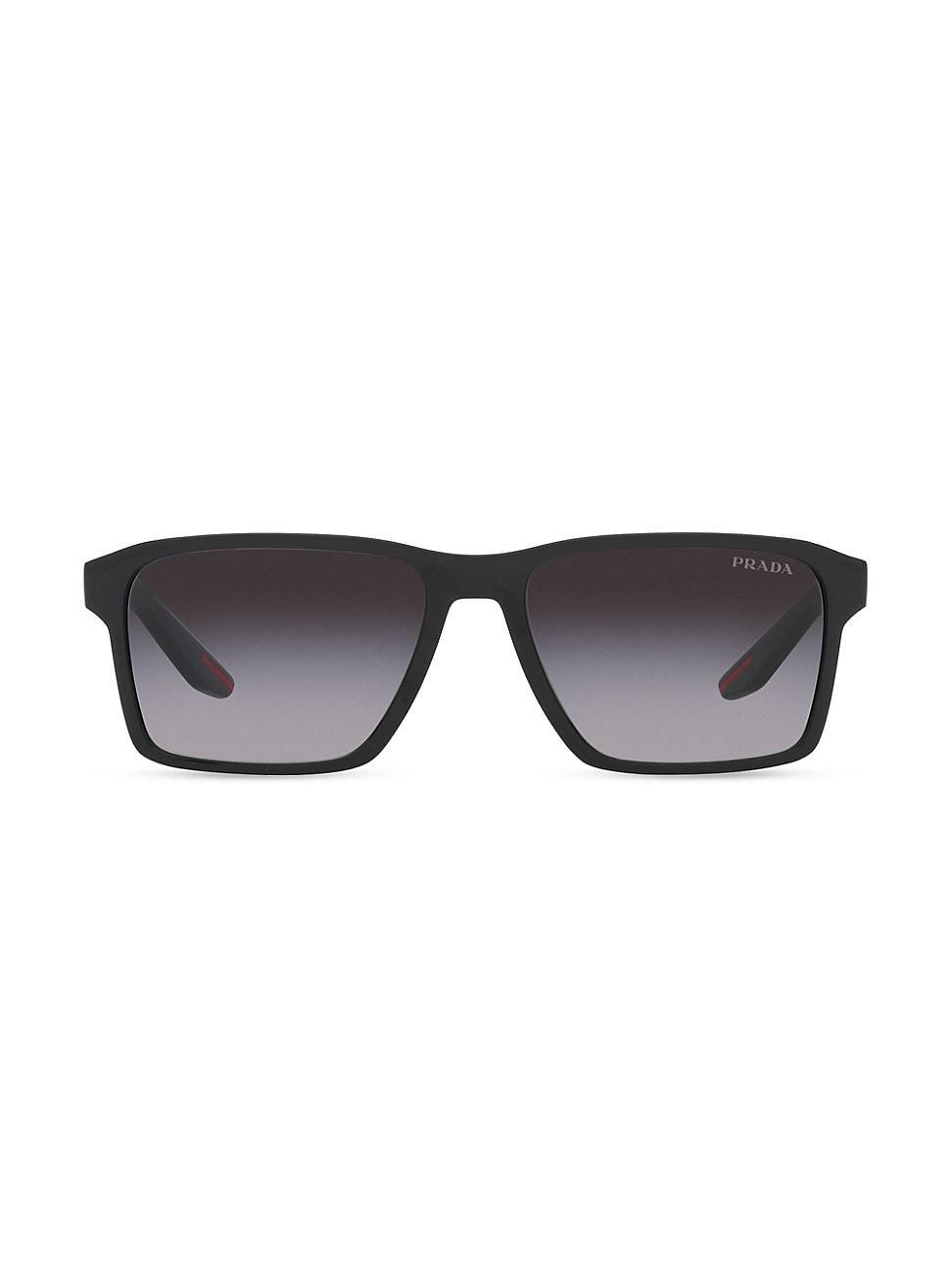 Mens 58MM Rectangular Sunglasses Product Image