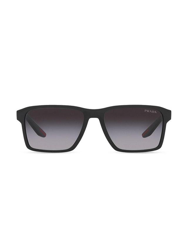 Mens 58MM Rectangular Sunglasses Product Image