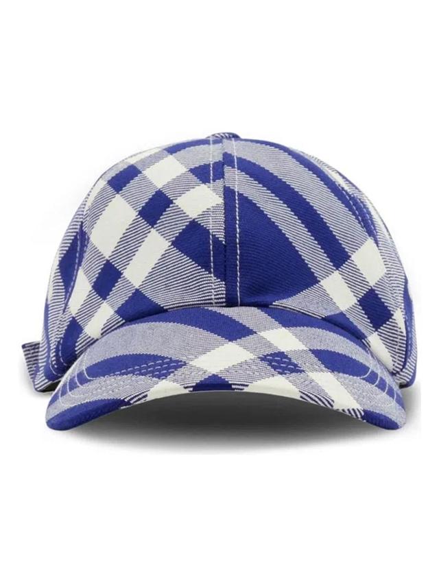 BURBERRY Monogram Cap -  - Wool - Blue Product Image