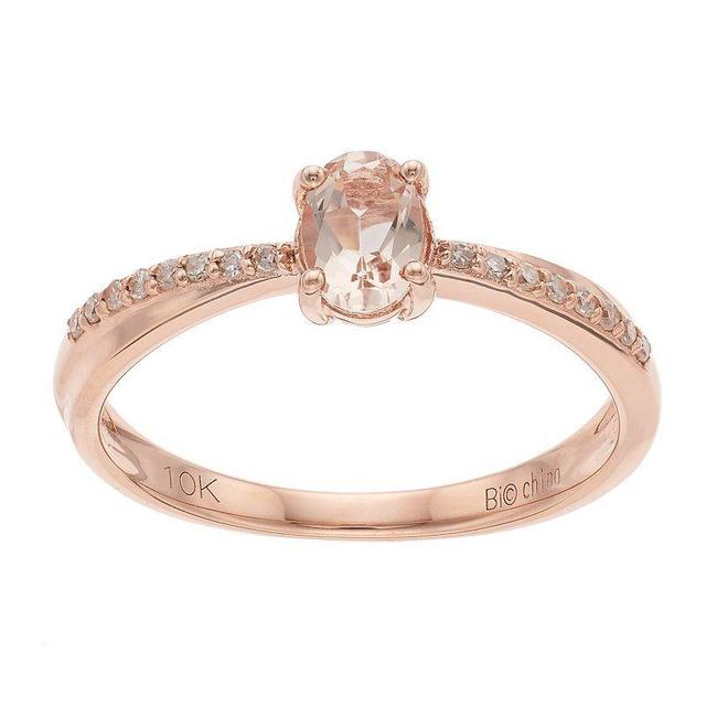 Gemminded 10k Rose Gold Morganite & Diamond Accent Ring, Womens Sterling Product Image