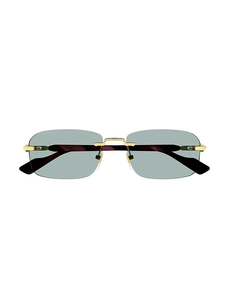 Mens Gucci 125th Street Rimless 56MM Rectangular Sunglasses Product Image