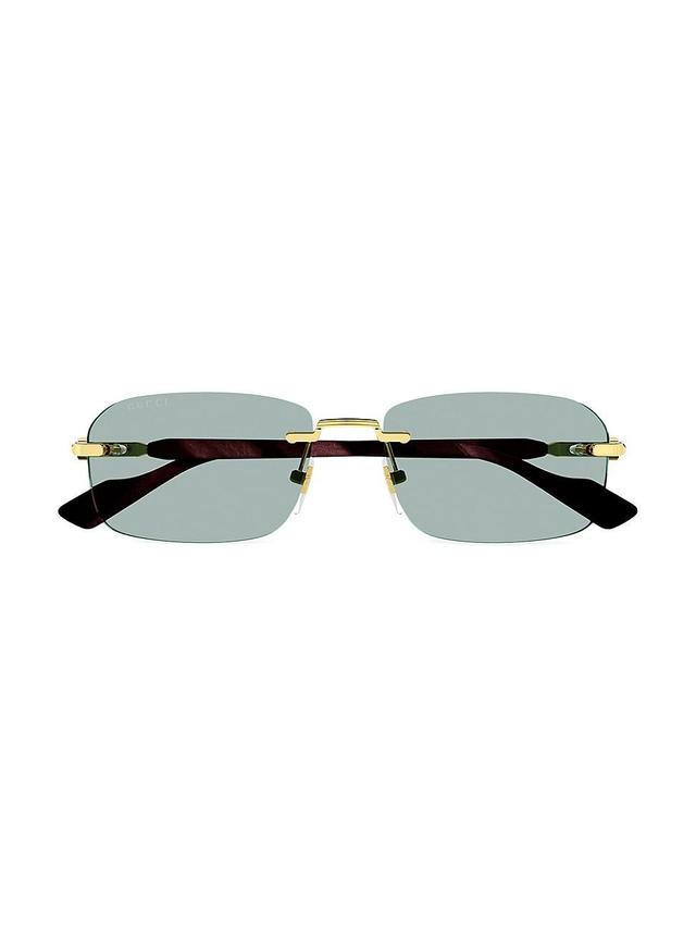 Mens Gucci 125th Street Rimless 56MM Rectangular Sunglasses Product Image