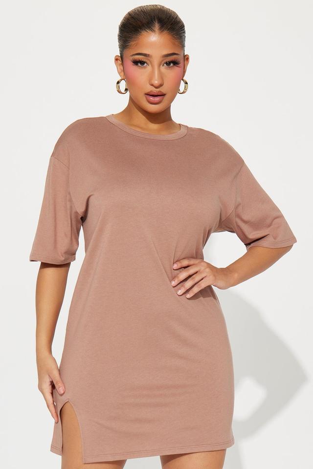 Delilah T Shirt Dress - Mocha Product Image