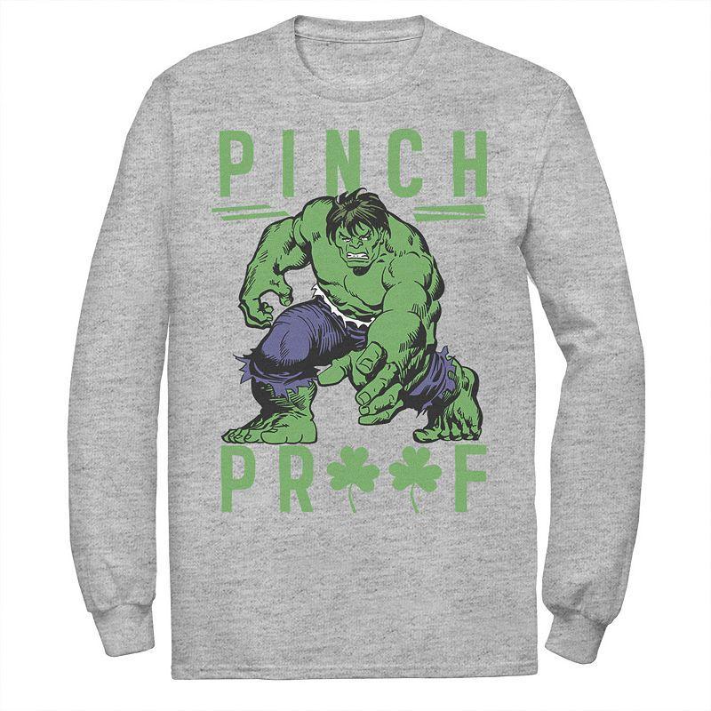 Mens Marvel St. Pattys Vintage Hulk Pinch Proof Tee Athletic Grey Product Image