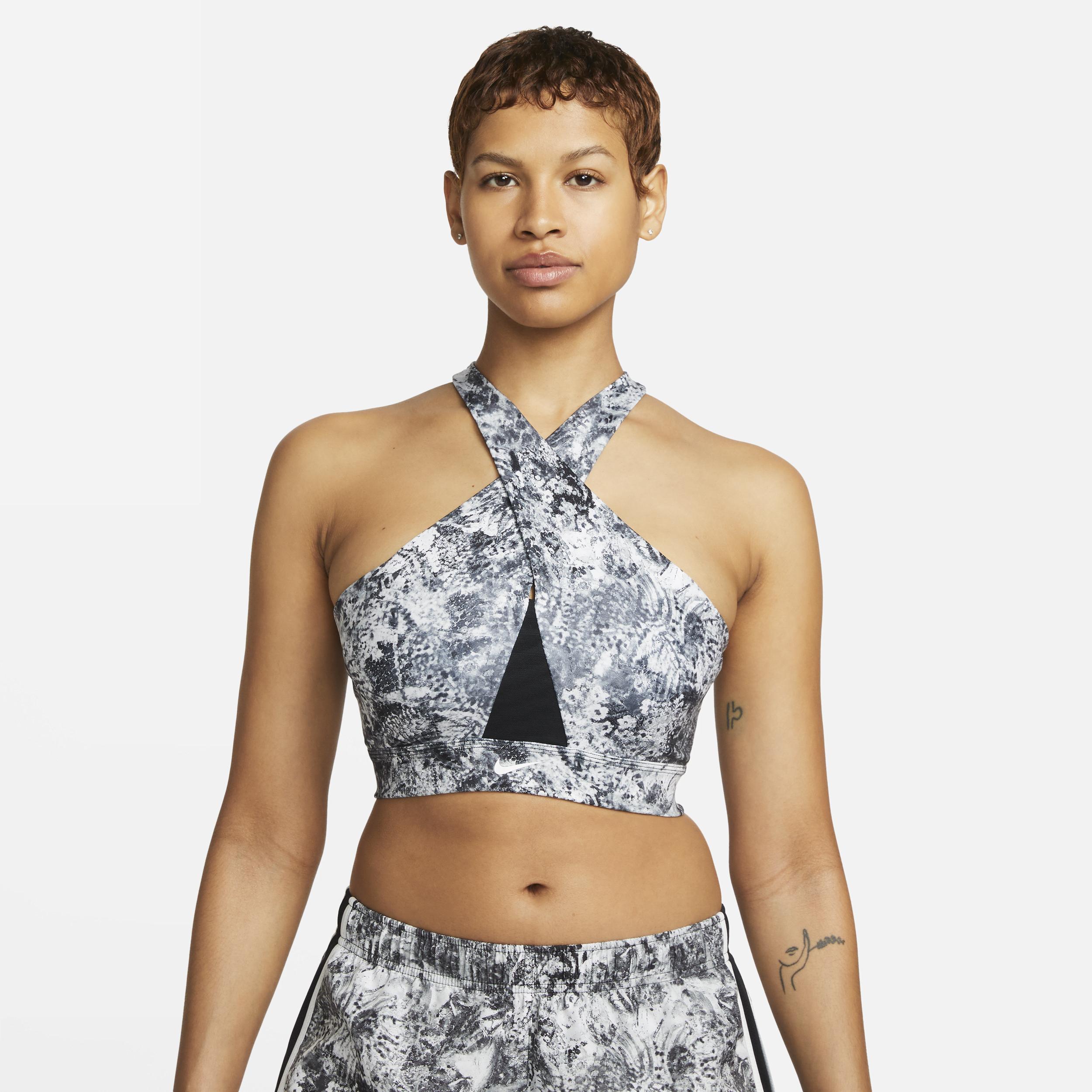 Nike Womens Swoosh Wrap Medium-Support 1-Piece Pad Printed Sports Bra Product Image