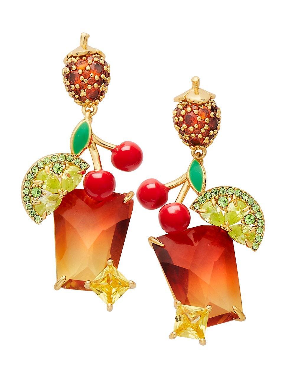 Womens Goldtone & Mixed-Media Cocktail Drop Earrings Product Image