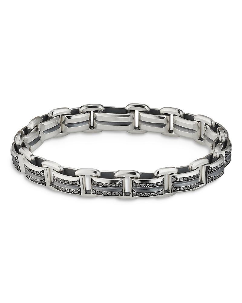 David Yurman Sterling Silver & Black Diamond Streamline Beveled Link Bracelet Product Image