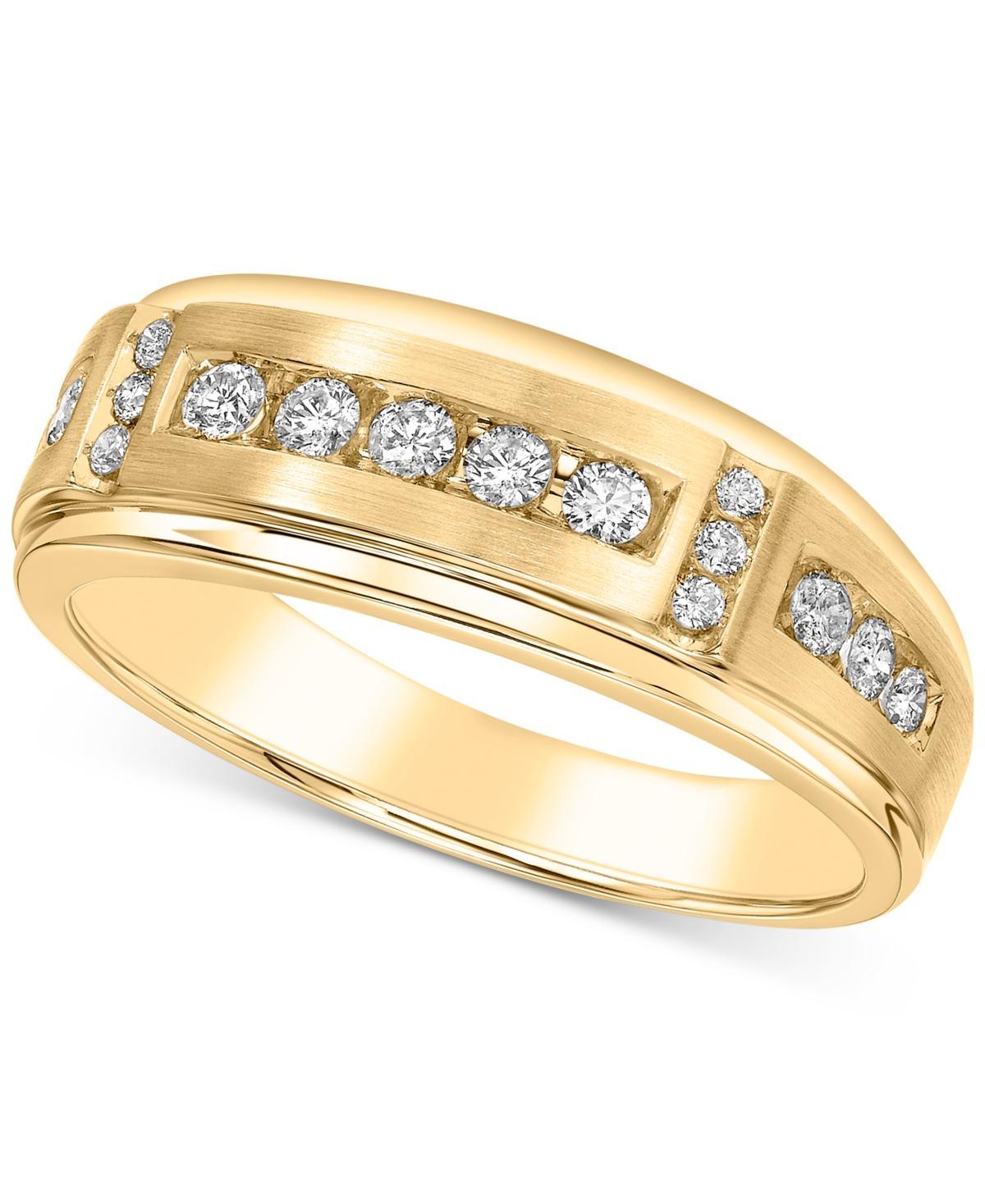 Mens Diamond Band (1/2 ct. t.w.) in 10k Yellow Gold and 10k White Gold Product Image