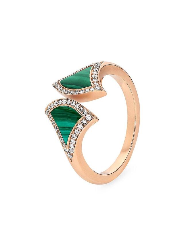 Womens Divas Dream 18K Rose Gold, Malachite, & Diamond Ring Product Image