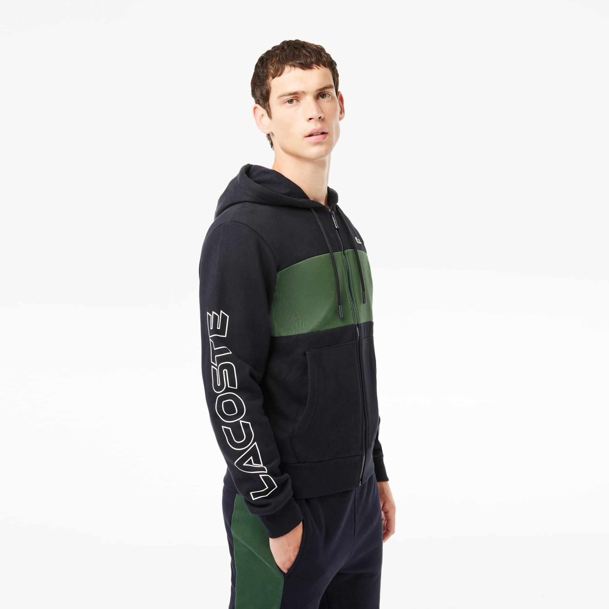 Men's Zip-Up Colorblock Hoodie Product Image