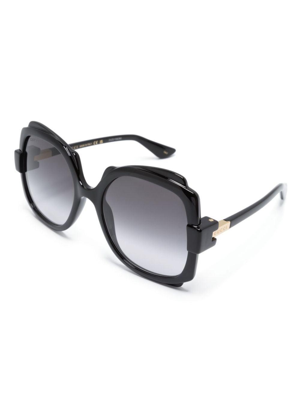 Logo-engraved Square-frame Sunglasses In Black Product Image