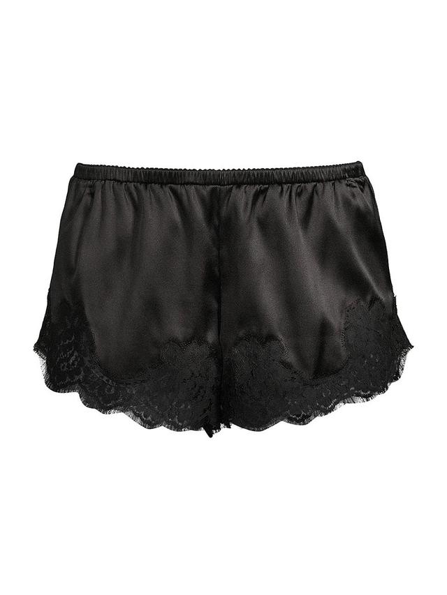 Womens Elasticized Silk & Lace Shorts Product Image