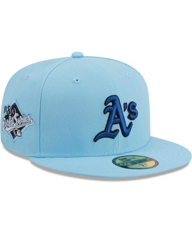 Mens New Era Light Blue Oakland Athletics 59FIFTY Fitted Hat Product Image