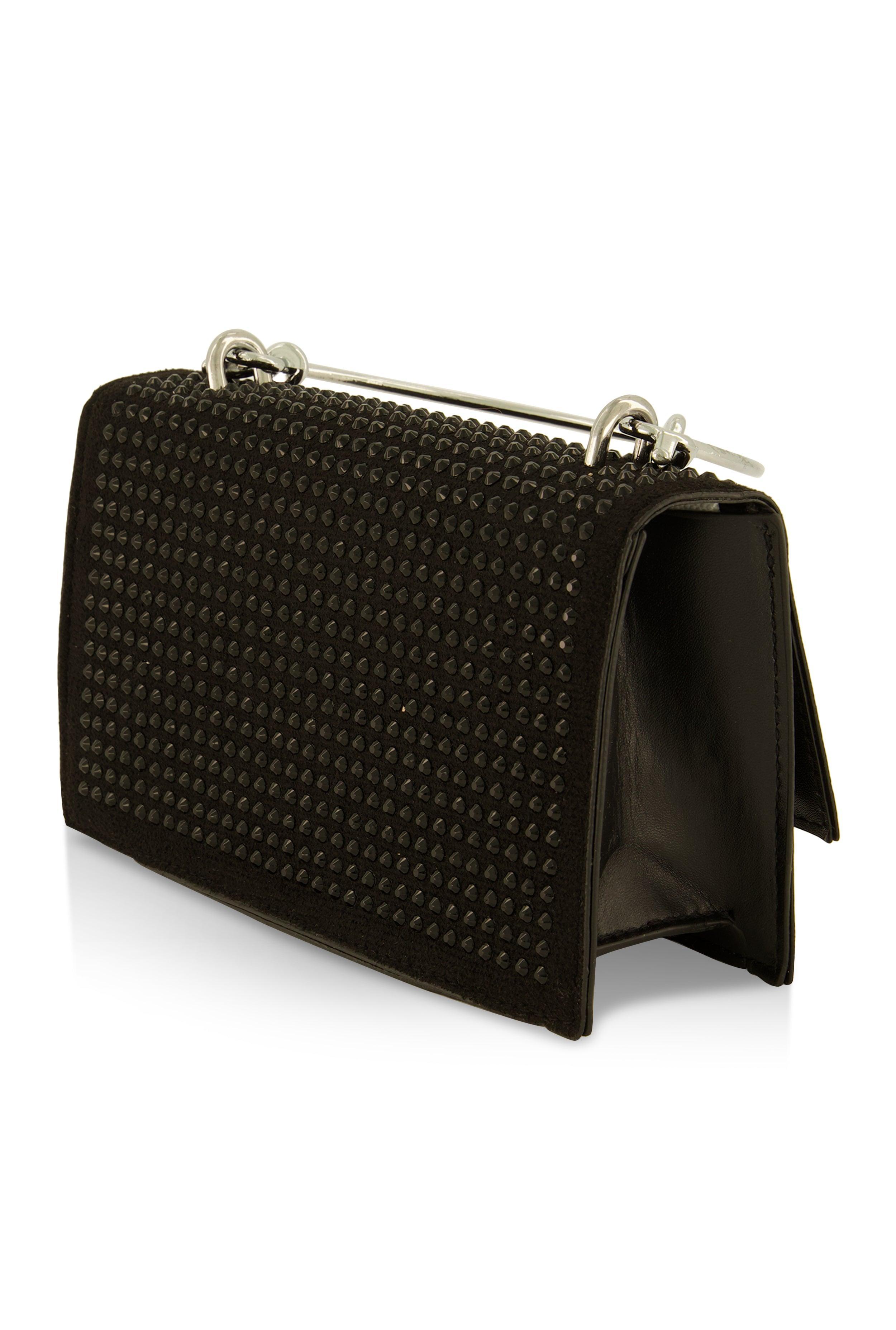 Studded Flap Convertible Clutch Purse Female Product Image