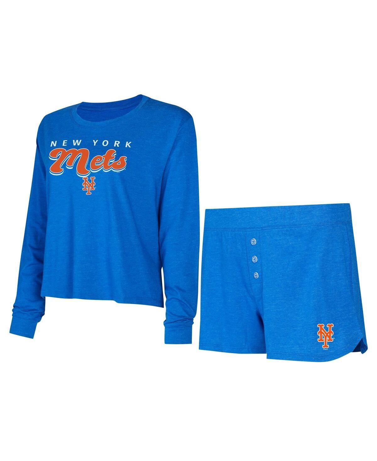 Womens Concepts Sport  Royal New York Mets Meter Knit Long Sleeve T-Shirt & Shorts Set Product Image