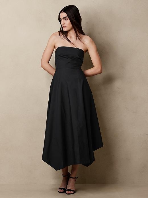 Asymmetrical-Hem Midi Dress Product Image