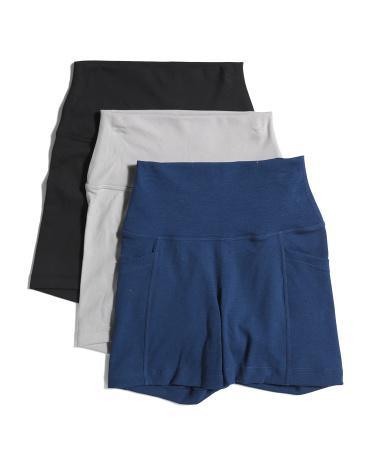 3pk Lux Tribeca Everyday Basic Shorts for Women | Polyester Product Image