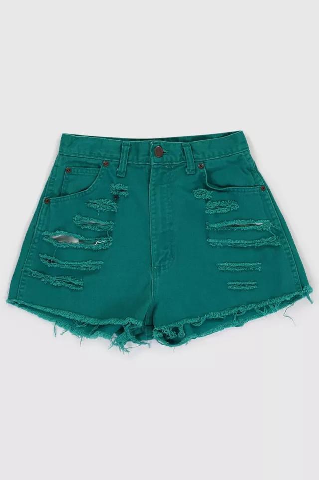 Vintage 90s Green Distressed High Rise Shorts Product Image