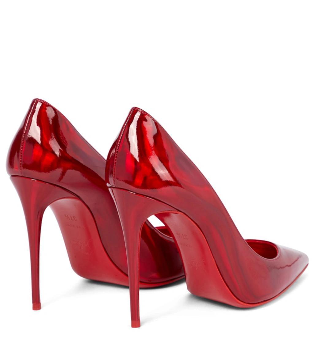 CHRISTIAN LOUBOUTIN Kate Patent Pointed-toe Red Sole High-heel Pumps Product Image