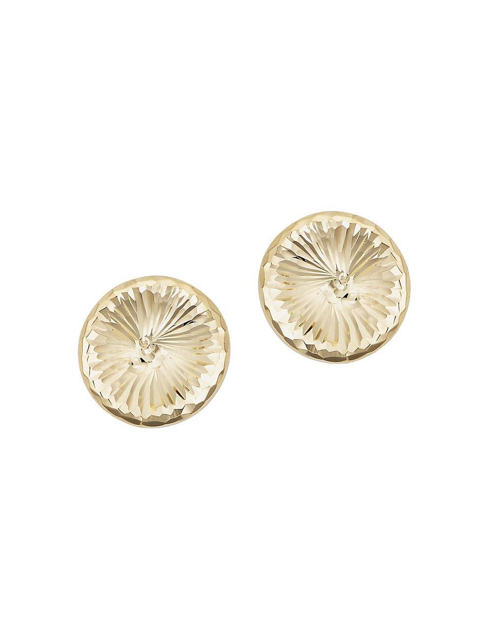 Womens 14K Yellow Gold Sunburst Round Studs Product Image