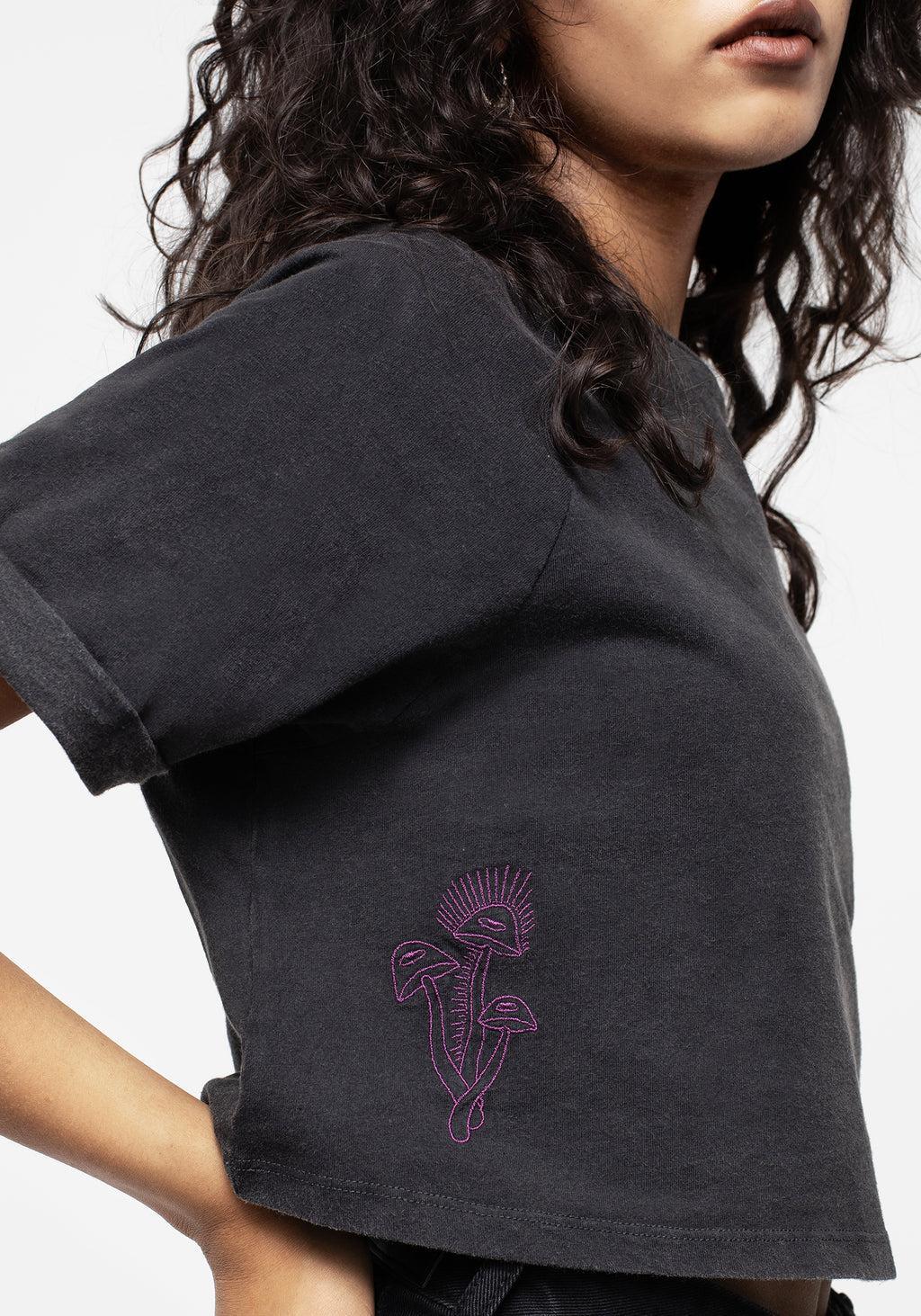 Scutellaria Embroidered Boxy Crop Tee Product Image