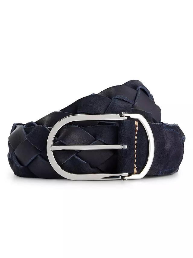 Woven-Suede Belt with Buckle Product Image