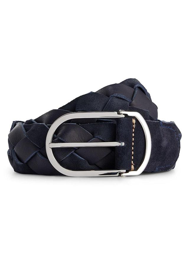Mens Woven-Suede Belt with Buckle Product Image