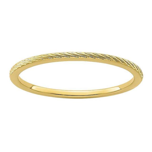 Stacks & Stones 10k Gold 1.2 mm Twisted Wire Pattern Stackable Band, Womens Product Image