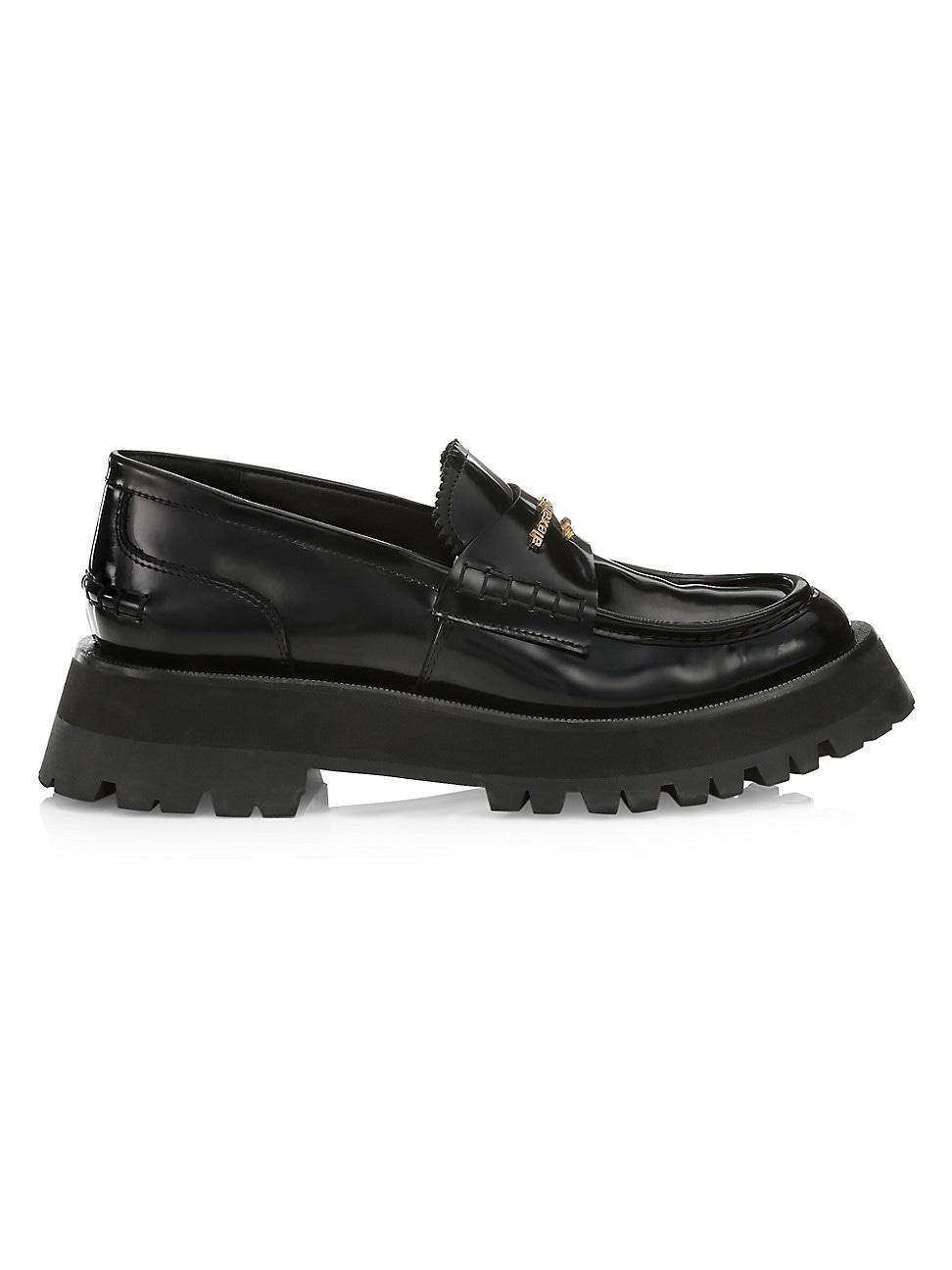 Womens Carter Box Leather Lug Loafers Product Image