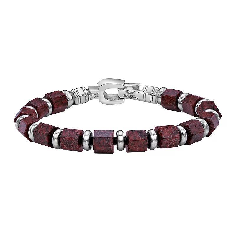 Mens LYNX Stainless Steel Bead Bracelet Bronzite Product Image