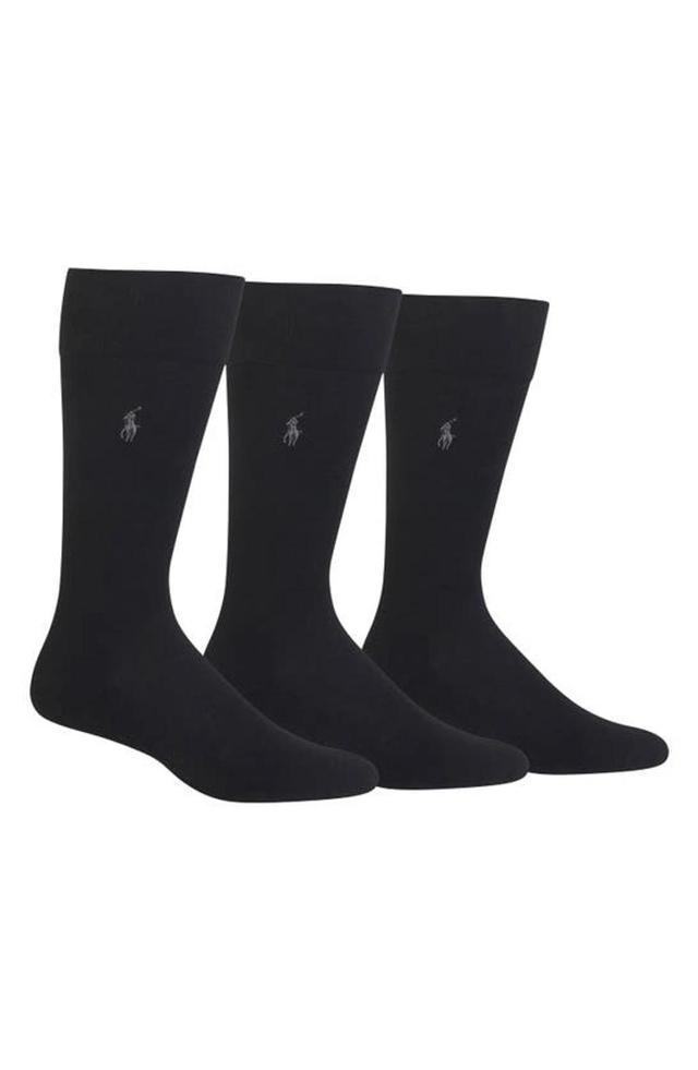 POLO RALPH LAUREN Assorted 3-pack Supersoft Socks In Black Product Image