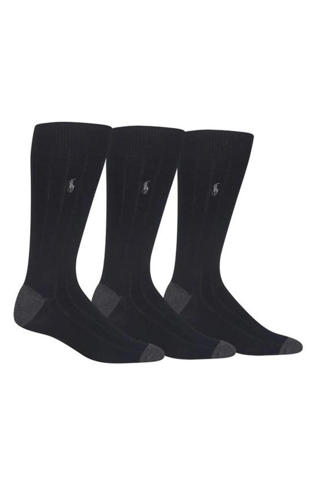 POLO RALPH LAUREN 3-pack Ribbed Socks In Black Product Image