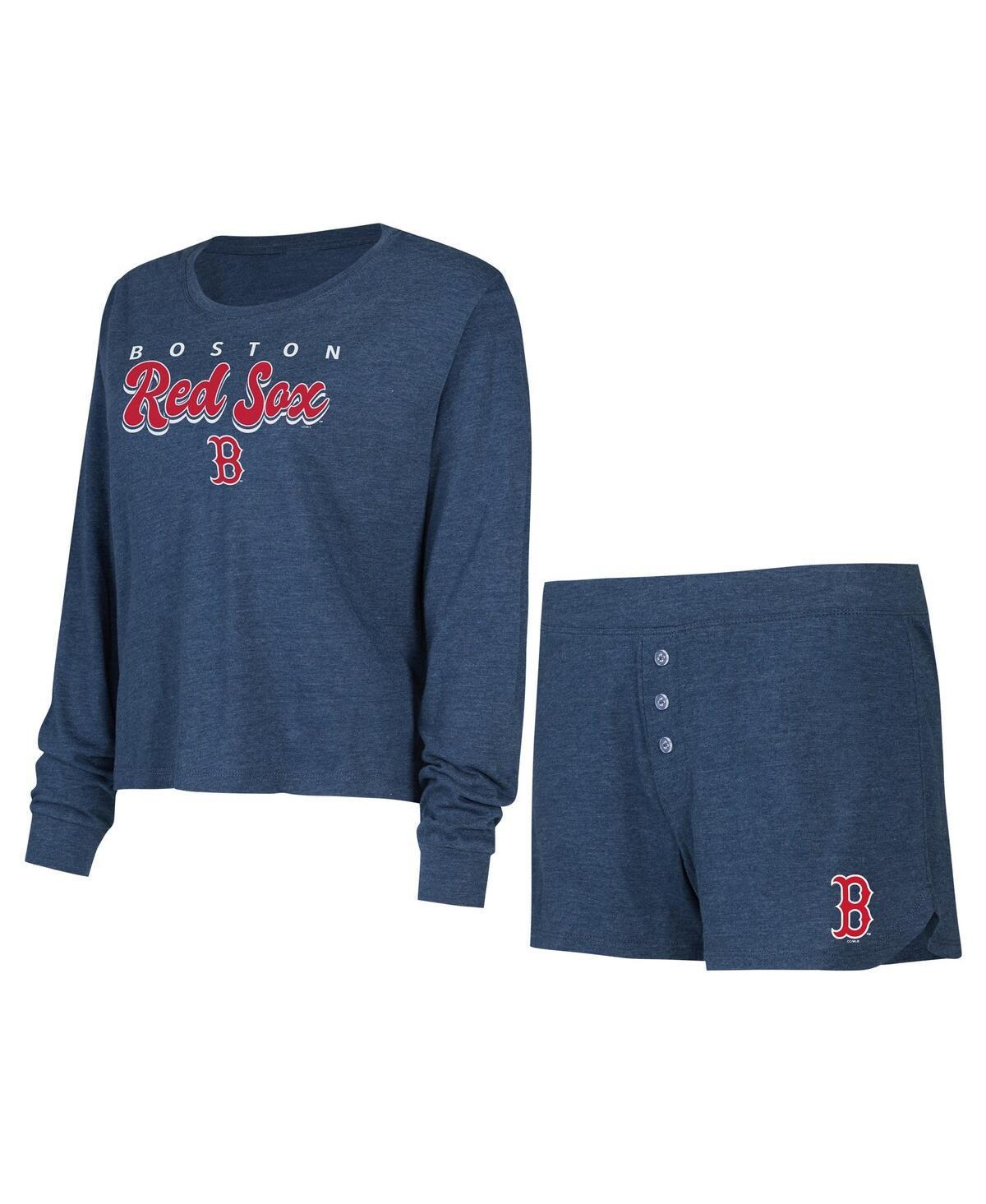 Womens Concepts Sport  Navy New York Yankees Meter Knit Long Sleeve T-Shirt & Shorts Set Product Image