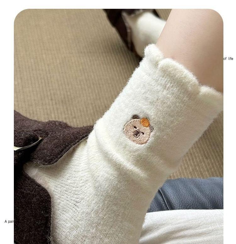 Animal Embroidered Crew Socks Set Product Image