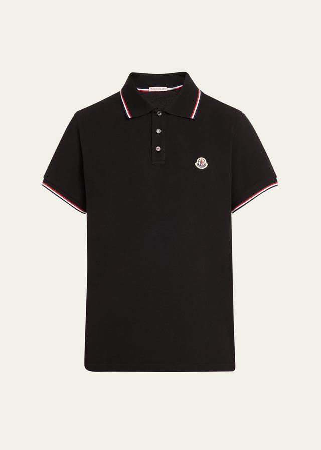 Mens Pique Logo Patch Polo Shirt Product Image