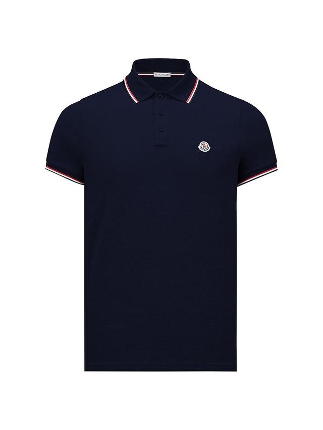 Mens Short Sleeve Logo Patch Cotton Pique Polo Shirt Product Image