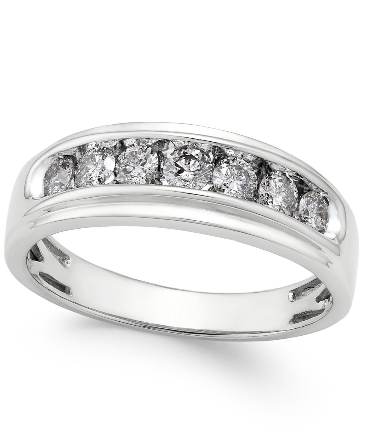 Mens Diamond Band (3/4 ct. t.w.) in 10k White Gold Product Image